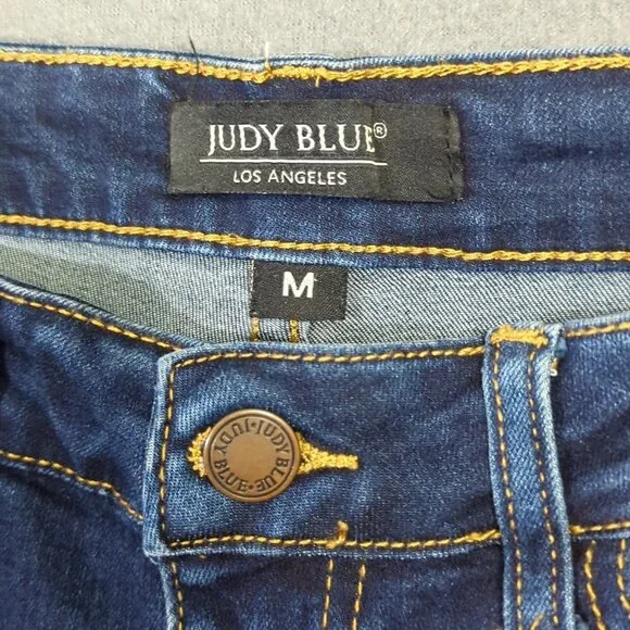 Judy Blue Jean Shorts Women's M Blue Denim Cuffed - Picture 7 of 9